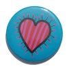 Button 50 mm mit Anstecknadel Motiv Herz Liebe