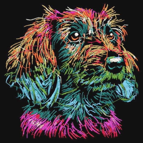 NEU Stickdatei  Rauhaardackel Hexi Hund realistisch