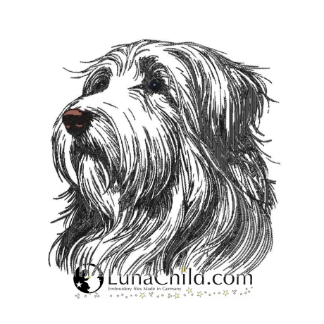 NEU Stickdatei  Bearded Collie Mike Hund LunaChild