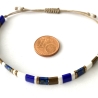 Armband Tila cobalt bronze weiß Makramee