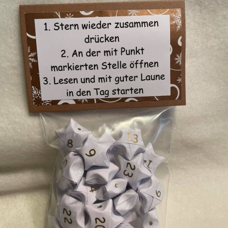 Adventskalender Stern mit Sprüchen 9