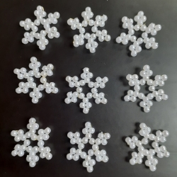 Perlensterne, Flöckchen im 9 er Set, weiß