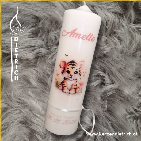 Taufkerze A27 | Tiger | Tiermotiv | süße Tiere | boho