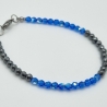 Armband Hämatit mit Swarovski® Kristallen Sapphire Blau (A55)