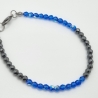 Armband Hämatit mit Swarovski® Kristallen Sapphire Blau (A55)