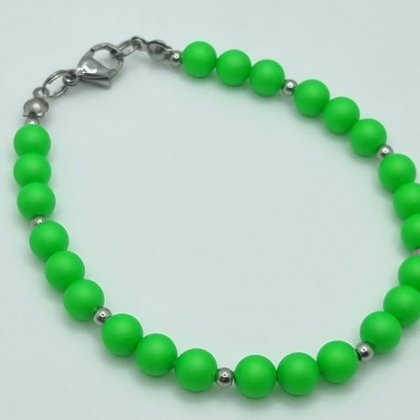 Armband Neon Grün mit Swarovski® Crystal Pearls (A70)