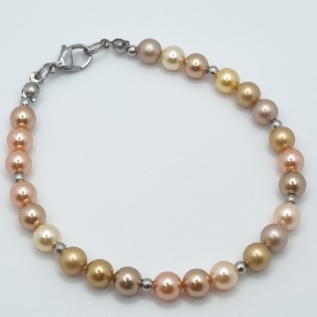 Armband Perlen Gold mit Swarovski® Crystal Pearls (A70)