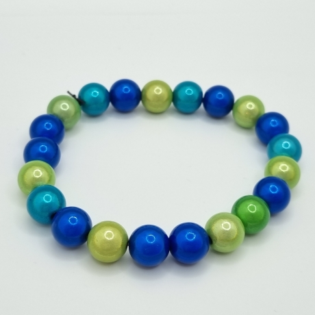 Armband Regenbogen Miracle Beads Blau Grün  (A72)