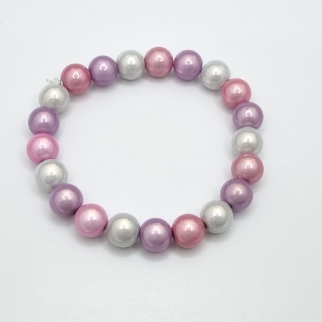 Armband Regenbogen Miracle Beads Rosa Flieder Weiß  (A72)