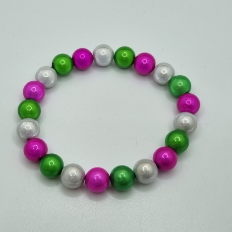 Armband Miracle Beads Pink Grün Weiß (A72)