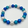 Armband Miracle Beads Blau Petrol Weiß (A72)