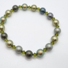 Armband Perlen Grün Oliv mit Crystal Pearls und Bicones (A73)