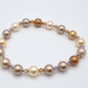 Armband Perlen Gold mit Crystal Pearls und Bicones (A73)