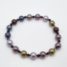 Armband Perlen Braun Grau Lila mit Crystal Pearls (A73)