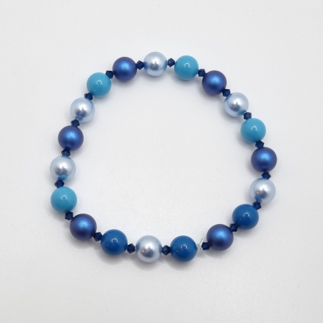Armband Perlen Blau mit Swarovski® Crystal Pearls (A73)