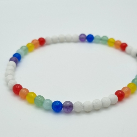 Armband Chakra Edelstein-Mix mit Jadeperlen (A76)