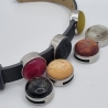 Lederarmband dunkelgrau mit  7 Polaris Schiebeperlen (A77)