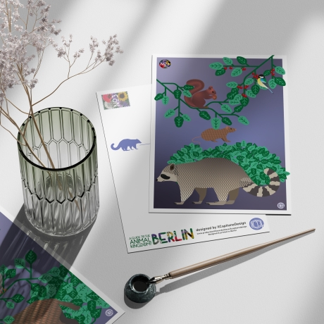 Postkarte A5 Animal Guide #3 Berlin Grafikdesign Urban Natur Tier