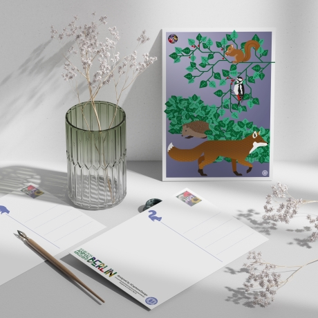 Postkarte A5 Animal Guide #1 Berlin Grafikdesign Urban Natur Tier