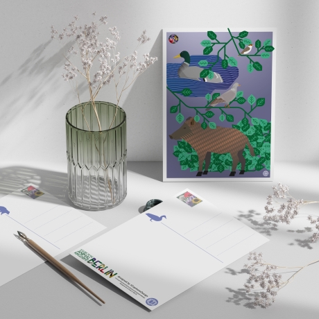 Postkarte A5 Animal Guide #2 Berlin Grafikdesign Urban Natur Tier