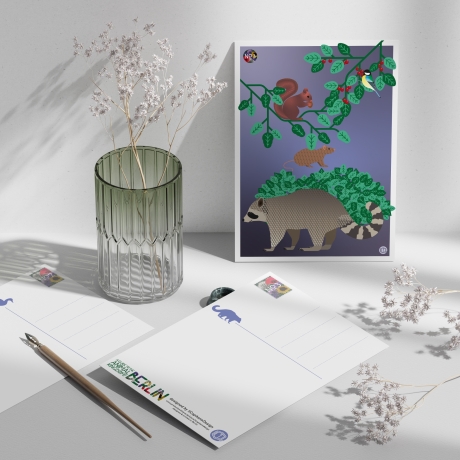 Postkarte A5 Animal Guide #3 Berlin Grafikdesign Urban Natur Tier