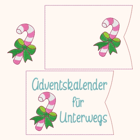 Stickdatei Zuckerstange einzeln plus 2x ATG Hülle Stickdirwas