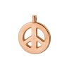 Zamak-Anhänger Peace Zeichen rose gold 15x18mm 24K rose vergoldet
