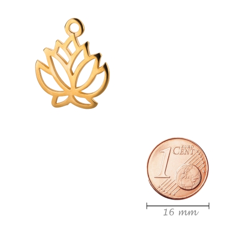 Zamak-Anhänger Lotusblume gold 19mm 24K vergoldet
