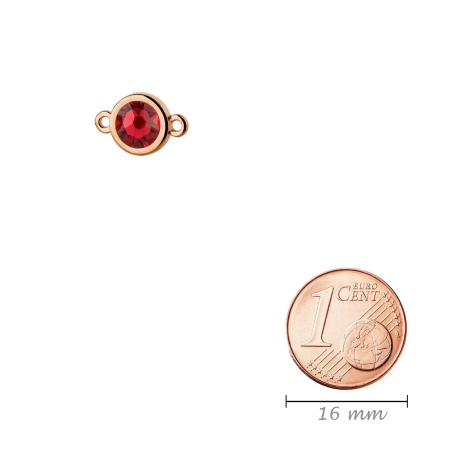 Verbinder 10mm Kristallstein Scarlet 7mm rose vergoldet