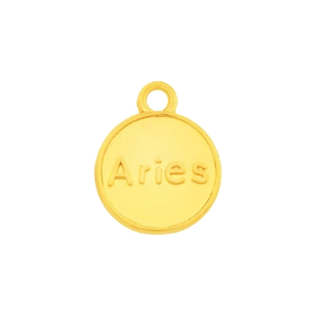 Zamak-Anhänger Sternzeichen Aries (Widder) gold 12mm mit Emaille