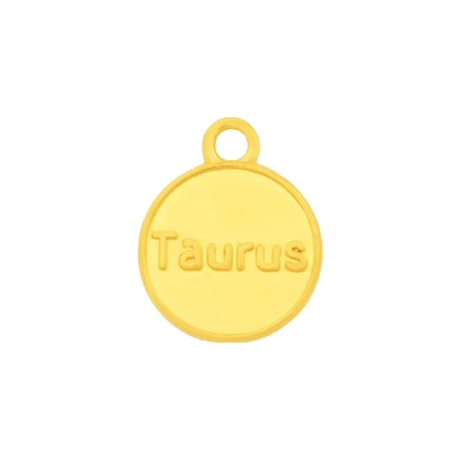 Zamak-Anhänger Sternzeichen Taurus (Stier) gold 12mm mit Emaille