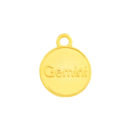 Zamak-Anhänger Sternzeichen Gemini (Zwillinge) gold 12mm Emaille