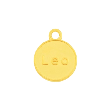 Zamak-Anhänger Sternzeichen Leo (Löwe) gold 12mm mit Emaille
