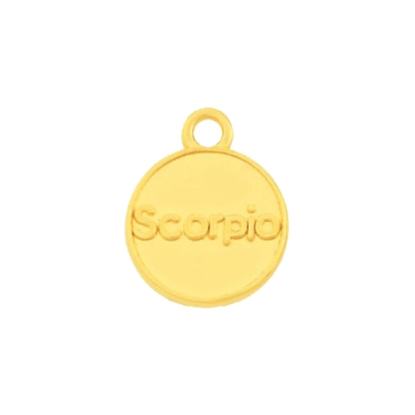 Zamak-Anhänger Sternzeichen Scorpio (Skorpion) gold 12mm Emaille