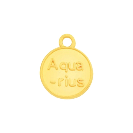 Zamak-Anhänger Sternzeichen Aquarius (Wassermann) gold 12mm