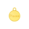 Zamak-Anhänger Sternzeichen Pisces (Fische) gold 12mm Emaille