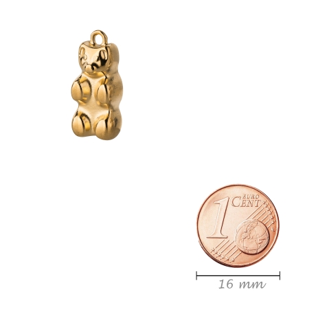 Zamak-Anhänger Teddybär gold 9,4x21mm 24K vergoldet