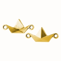 Zamak-Verbinder Origami Boot gold 19x8,4mm 24K vergoldet