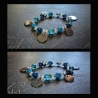 Achat Armband | Edelstein Glas Edelstahl | türkis blau silber