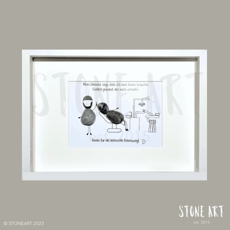 Steinbild „Mein Zahnarzt sagt, dass ich eine Krone brauche“