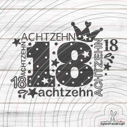 Zahl Achtzehn Plotterdatei SVG DXF
