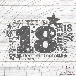 Achtzehn Plotterdatei SVG DXF
