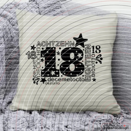 Achtzehn Plotterdatei SVG DXF