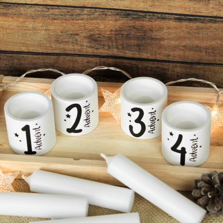 Adventskranz mit Kerzenhaltern & Holztablett | Weihnachten