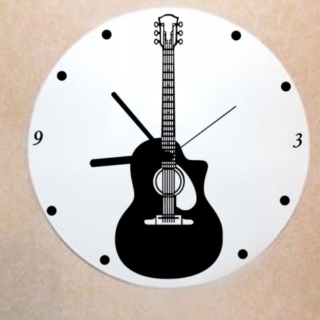 Schallplattenuhr Wanduhr Akustikgitarre 1