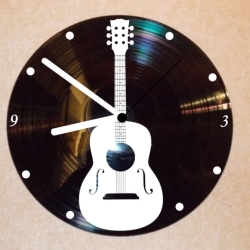 Schallplattenuhr Wanduhr Akustikgitarre