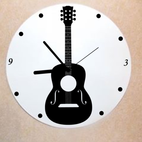 Schallplattenuhr Wanduhr Akustikgitarre