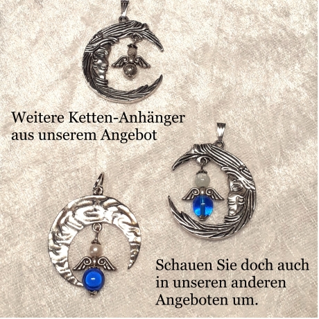 Ketten-Anhänger Glücks-Engel Halbmond Glücksbringer Schmuck silbe