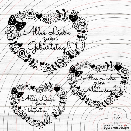 Alles Liebe Plotterdatei SVG DXF