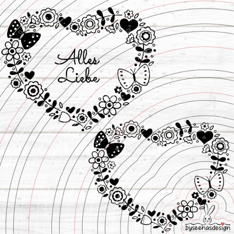 Alles Liebe Plotterdatei SVG DXF